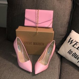 Steve Madden Vala Pink Patent Heels and Purse Set